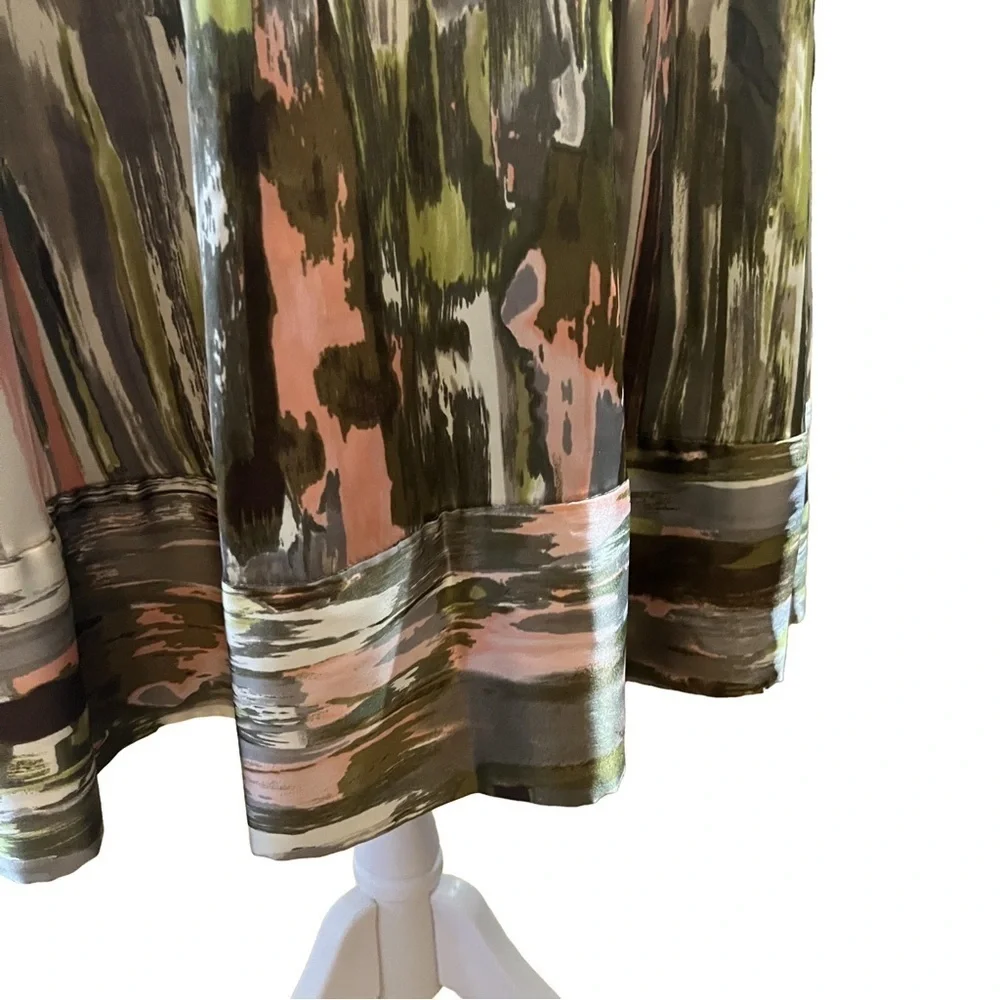 Calvin Klein Multi-Color Pleated A Line Midi Skirt Size 6 - Picture 5 of 10